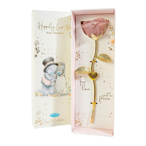 Me to You Bear Wedding Glass Rose Ornament  £9.99