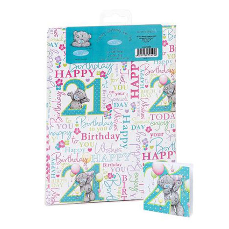 21st Birthday Luxury Me to You Bear Giftwrap and Tags  £1.00