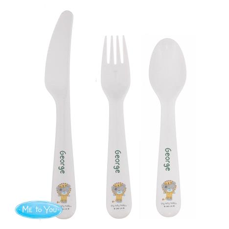 Personalised Tiny Tatty Teddy Jungle Animals Plastic 3 Pc Cutlery Set  £13.99