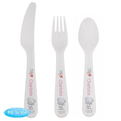 Personalised Tiny Tatty Teddy Woodland Animal 3 Pc Cutlery Set  £13.99