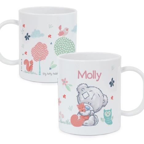 Personalised Tiny Tatty Teddy Woodland Animal Plastic Mug  £10.99