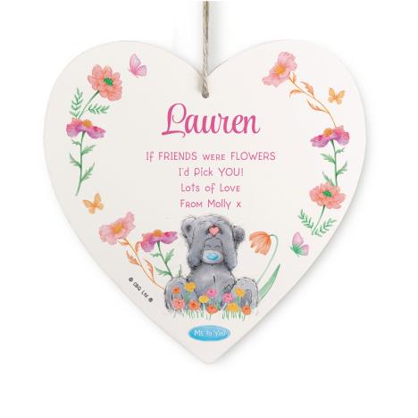 Personalised Me to You Flowery Large Wooden Heart Decoration  £12.99