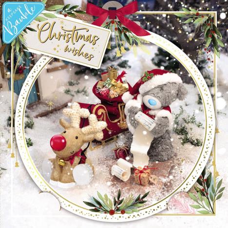 3D Holographic Christmas Wishes Me to You Bear Christmas Card  £2.69