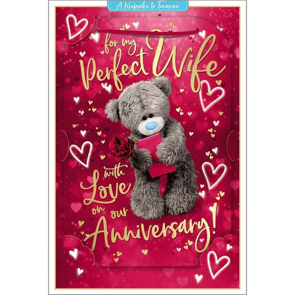 3D Holographic Perfect Wife Anniversary Me to You Bear Card