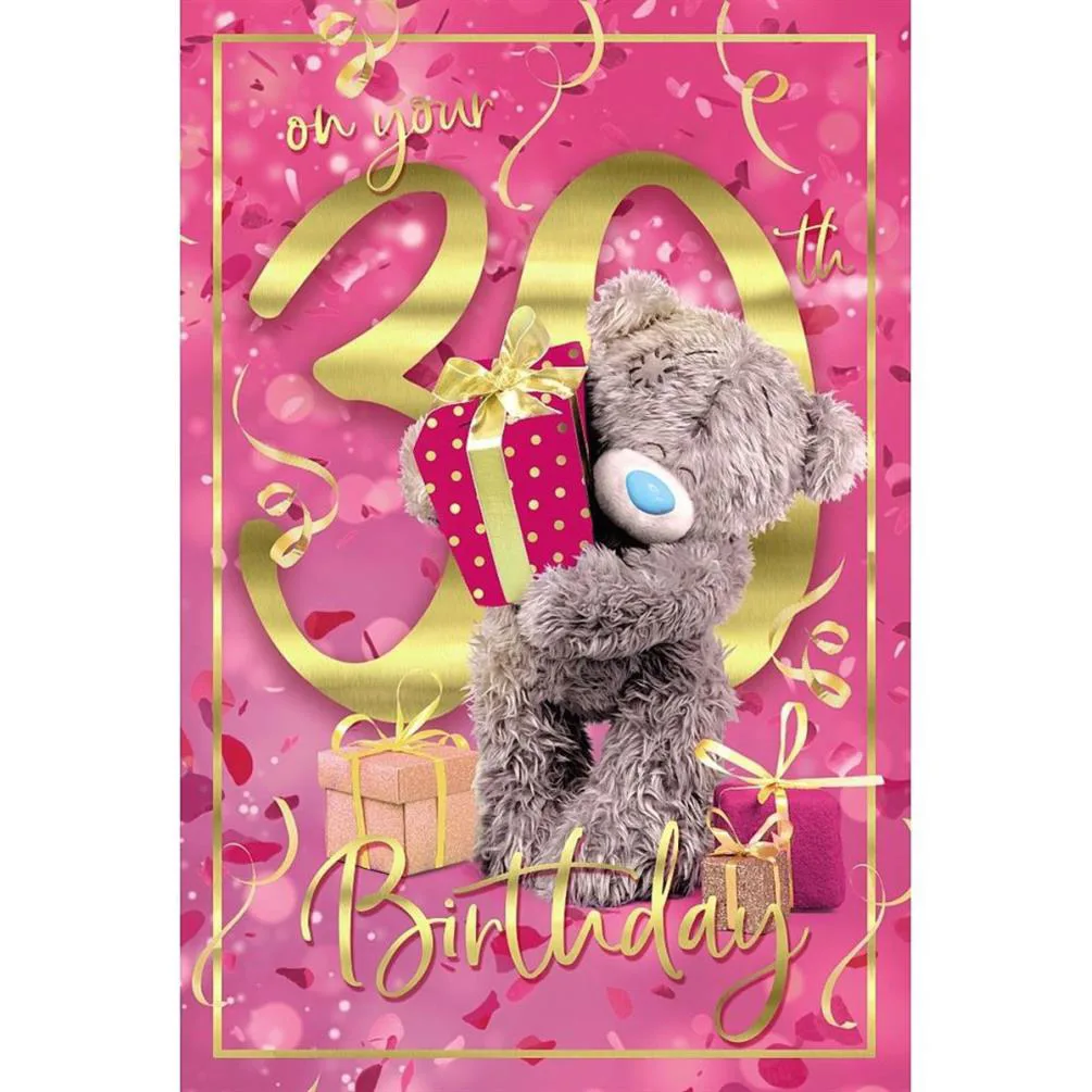 3D Holographic Pink 30th Birthday Me to You Bear Card