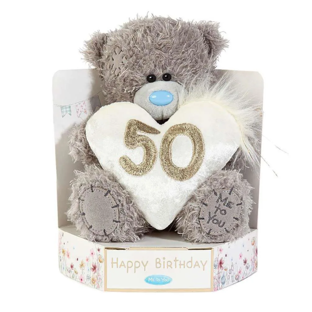 7" 50th Birthday Heart Me to You Bear