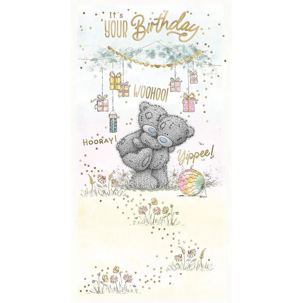 Bears In Hanging Presents Me to You Bear Birthday Card