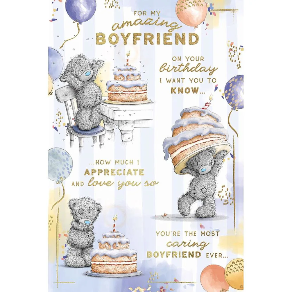 Boyfriend Verse Me to You Bear Birthday Card