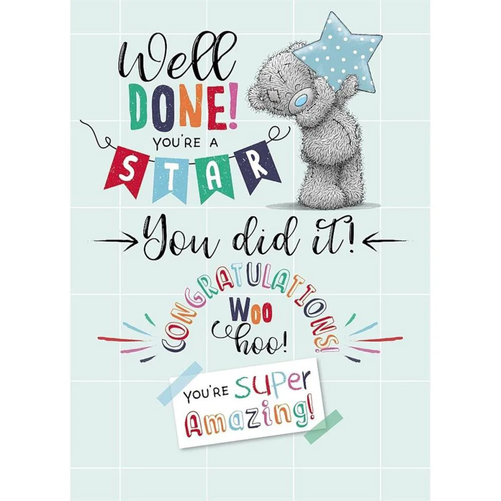 Well Done You Did It Congratulations Me to You Bear Card
