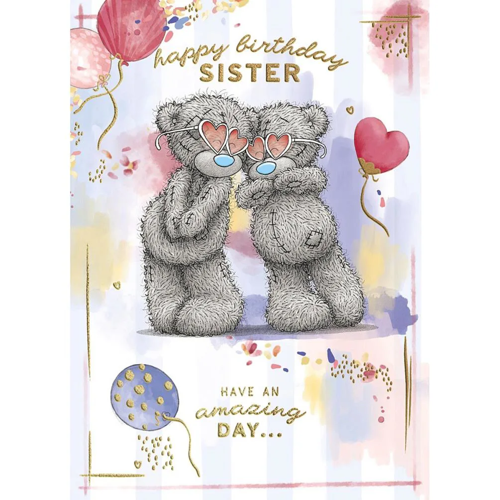 Sister Me to You Bear Birthday Card