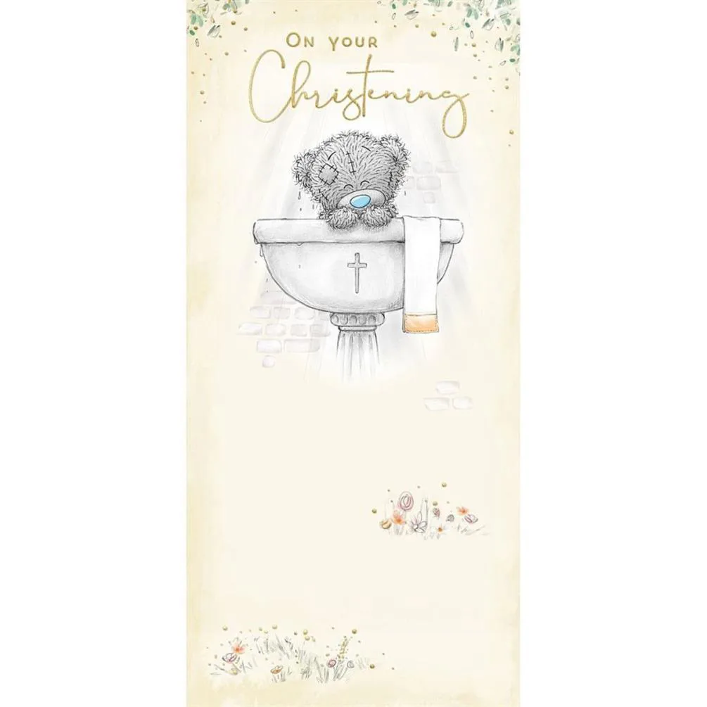 On Your Christening Me to You Bear Card
