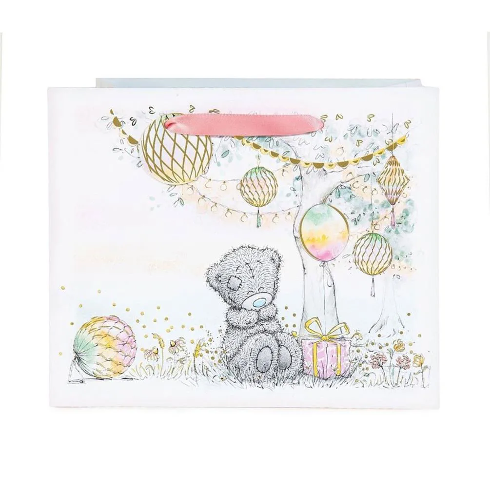 Bear with Present &amp; Balloons Me to You Bear Medium Gift Bag