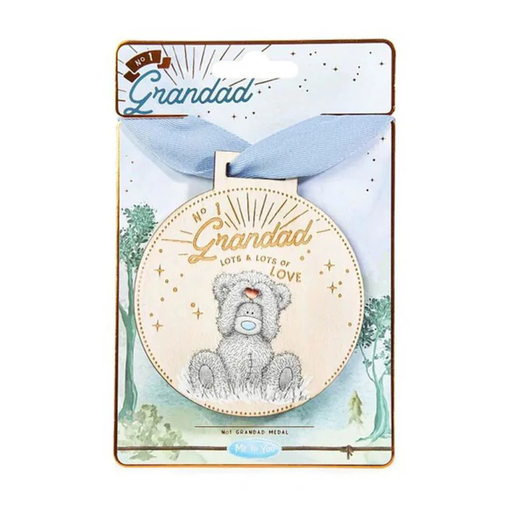 Grandad Me to You Bear Keepsake Wooden Medal