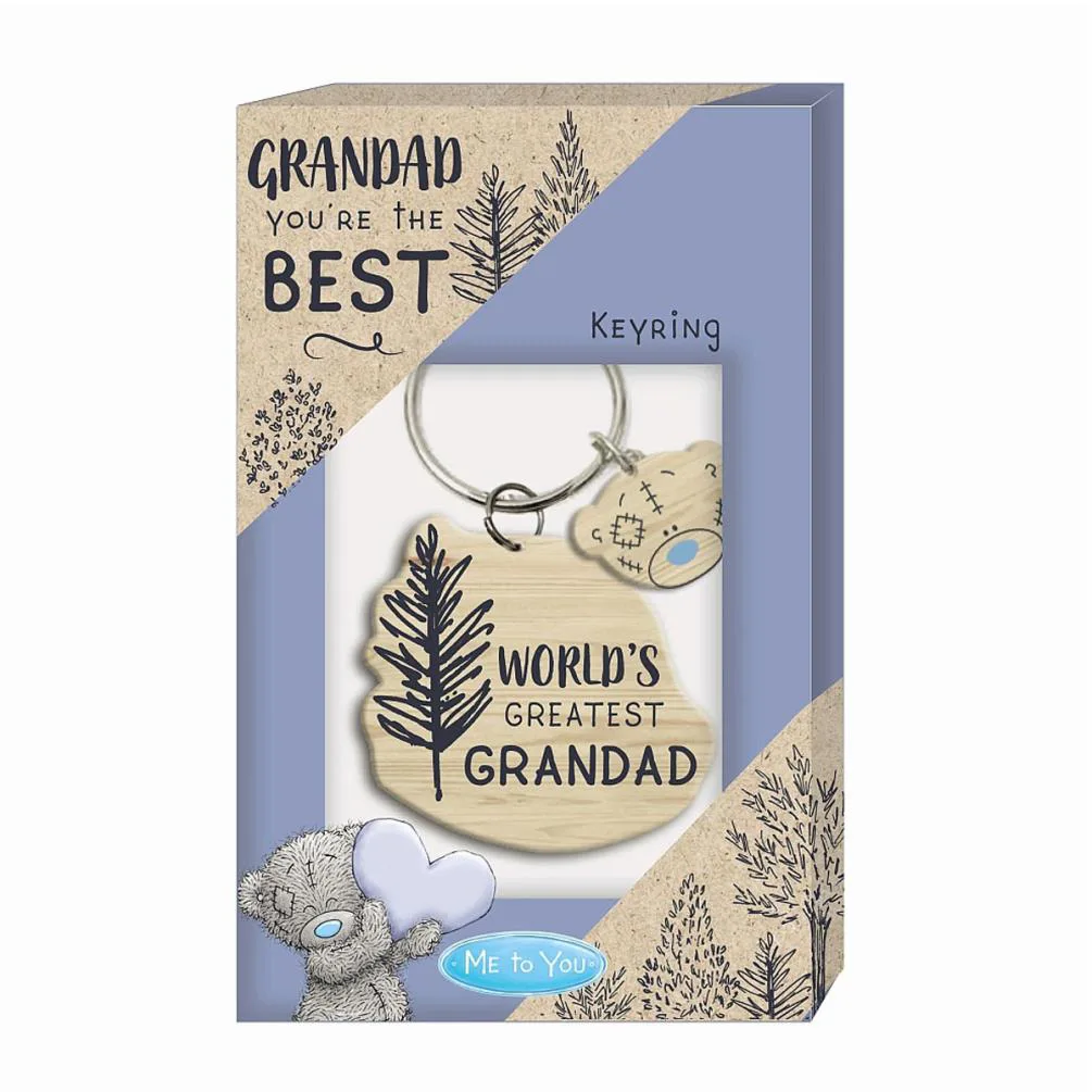 World's Greatest Grandad Me to You Bear Wooden Key Ring