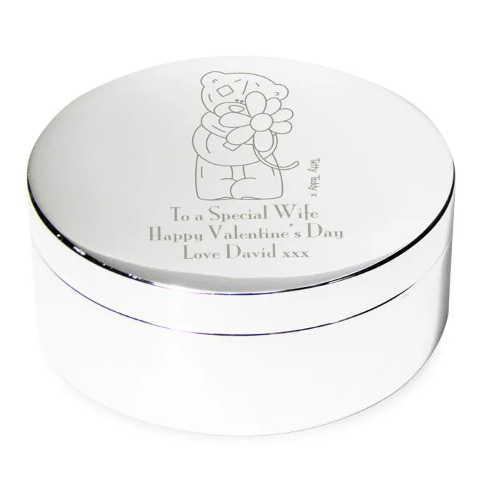 Personalised Me to You Bear Flower Round Trinket Box
