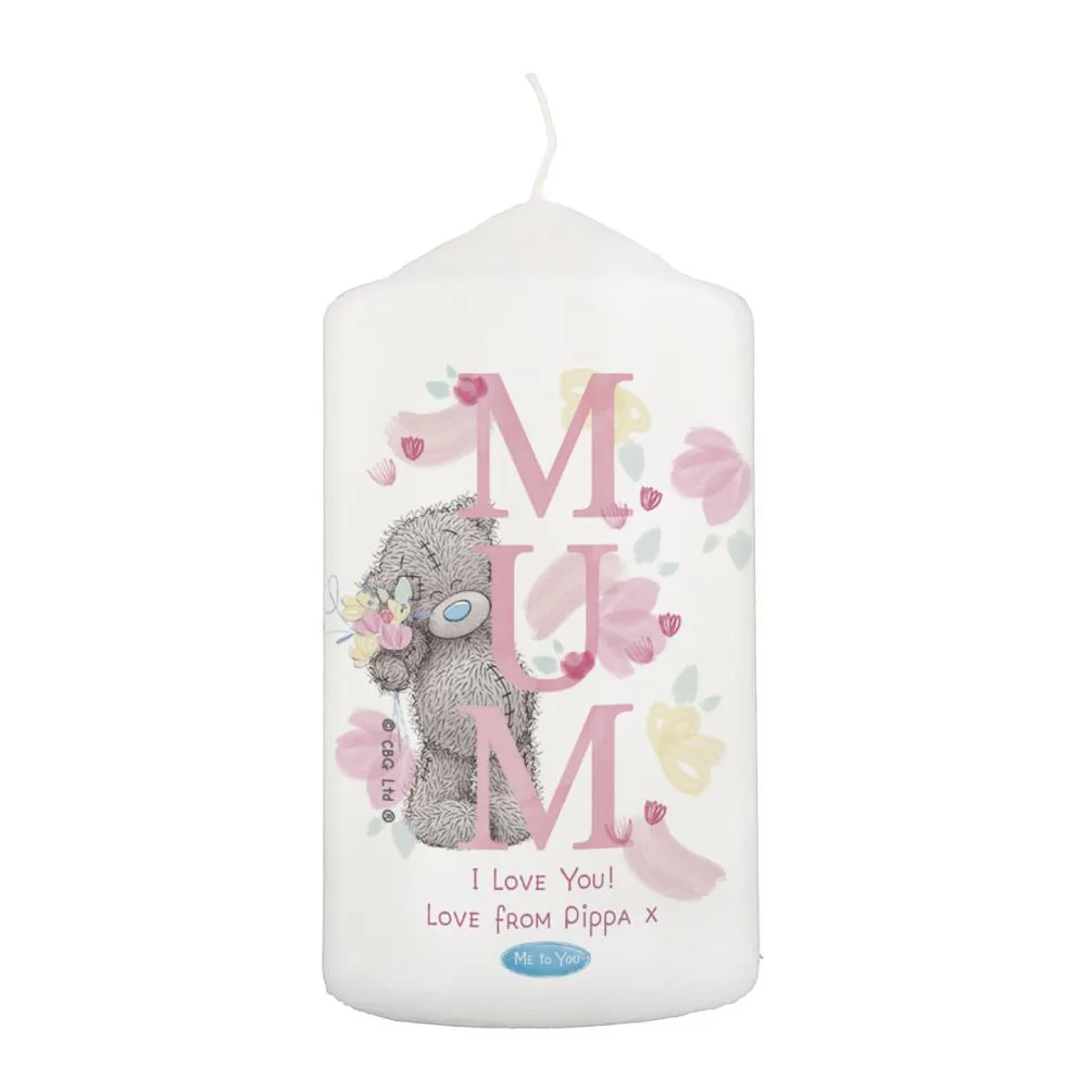 Personalised Mum Me to You Pillar Candle