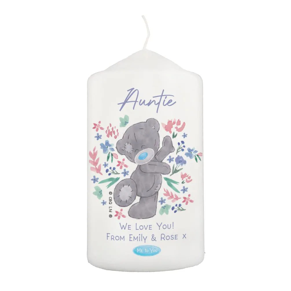Personalised Me to You Floral Pillar Candle