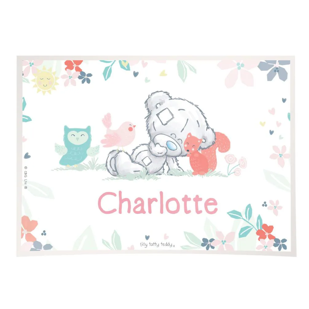 Personalised Tiny Tatty Teddy Woodland Animal Placemat