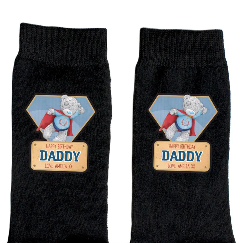Personalised Me to You Bear Super Hero Mens Socks