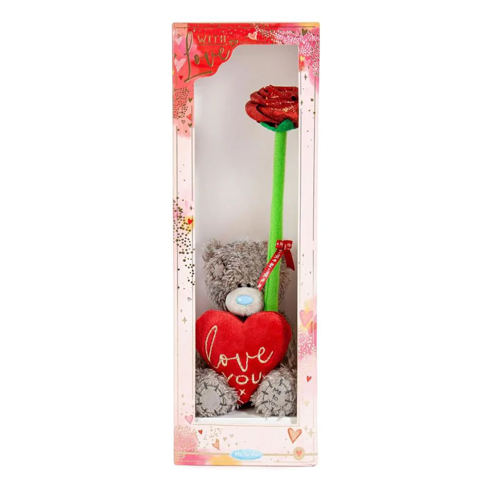 4" Love You Heart Me to You Bear & Rose Gift Set