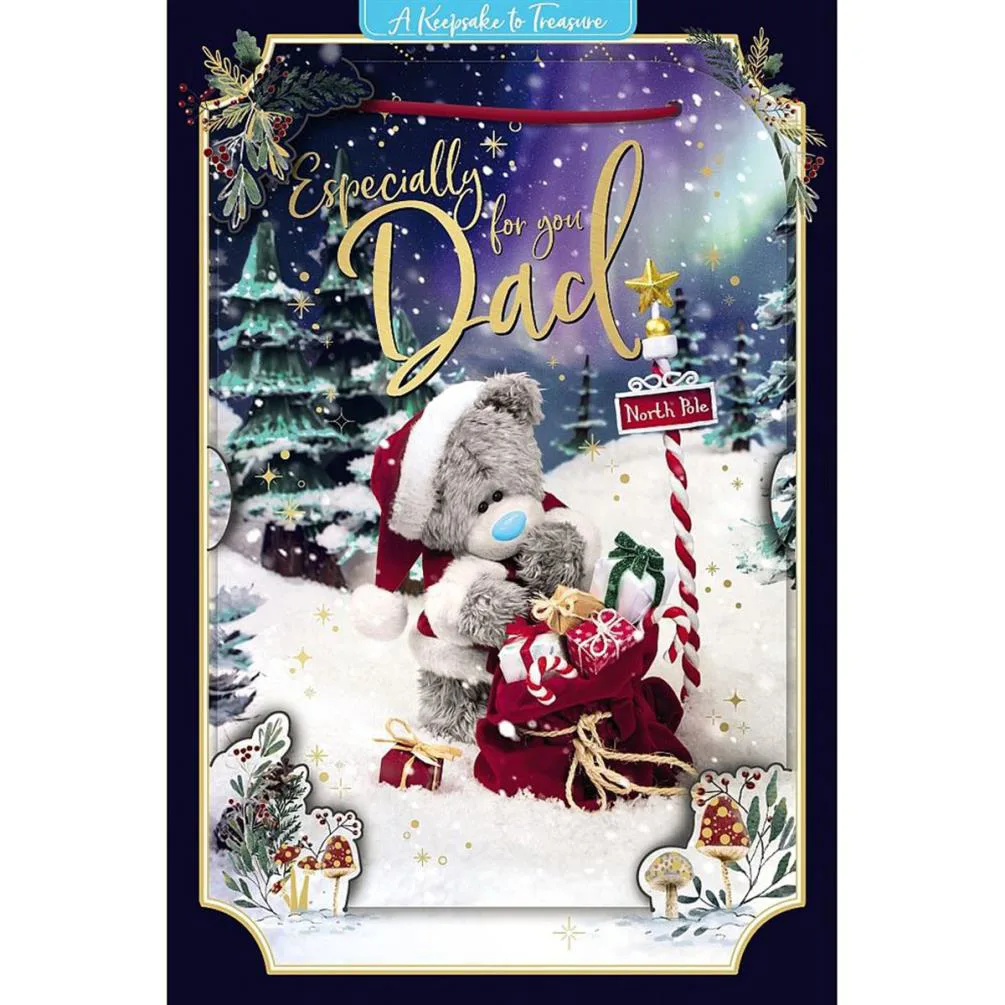3D Holographic Dad Me to You Bear Christmas Card