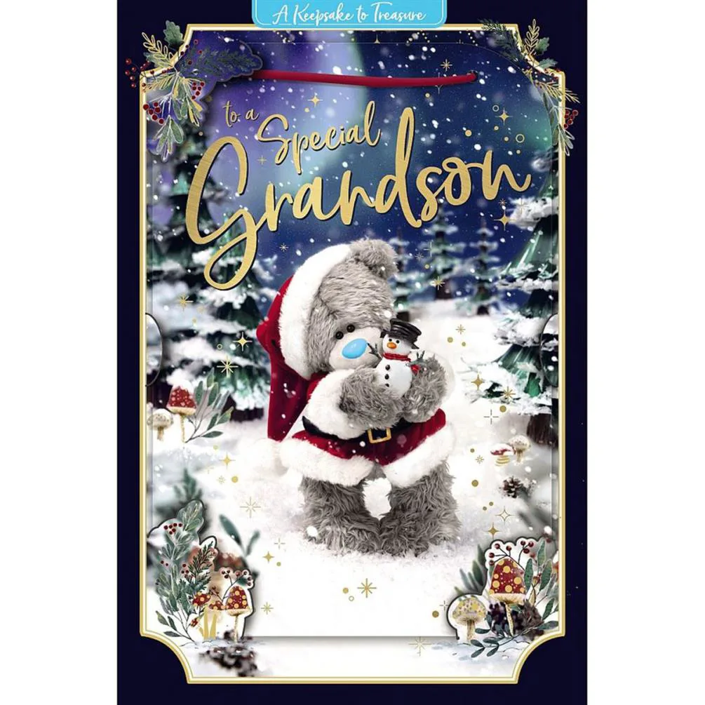 3D Holographic Special Grandson Me to You Bear Christmas Card