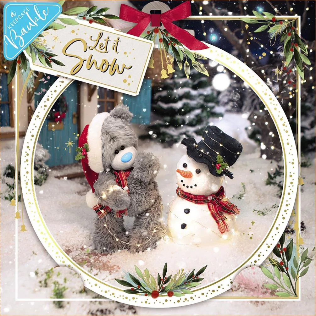 3D Holographic Let It Snow Me to You Bear Christmas Card