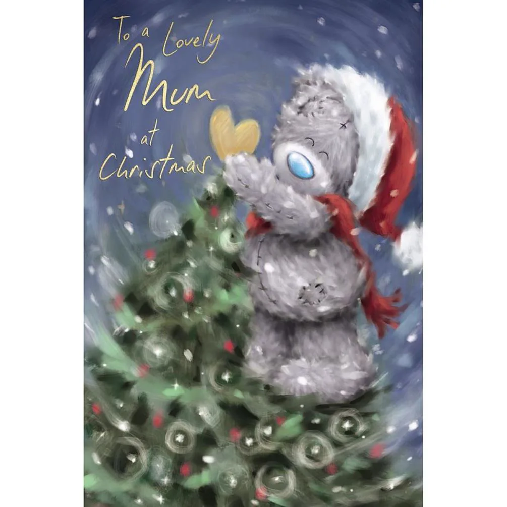 Lovely Mum Softly Drawn Me to You Bear Christmas Card