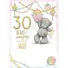 30th Bear Holding Cup Cake Me to You Birthday Card