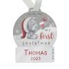 Personalised First Christmas Tiny Tatty Teddy Acrylic Snow Globe Decoration