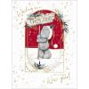 Holding Merry Xmas Sign Post Me to You Bear Christmas Card