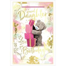 3D Holographic Special Daughter Me to You Bear Birthday Card