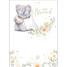 Bears Hugging Just Married Me to You Bear Wedding Day Card
