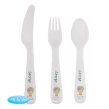 Personalised Tiny Tatty Teddy Jungle Animals Plastic 3 Pc Cutlery Set