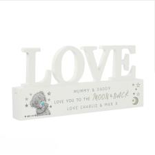 Personalised Me to You Moon &amp; Back Wooden Love Ornament