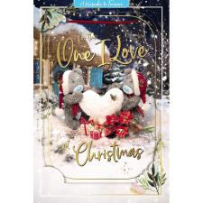 3D Holographic One I Love Me to You Bear Christmas Card