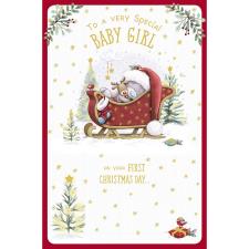 Baby Girl's 1st Christmas Me to You Bear Christmas Card