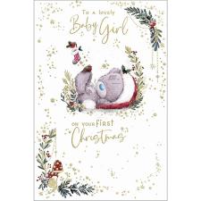 Baby Girl&#39;s 1st Christmas Me to You Bear Christmas Card