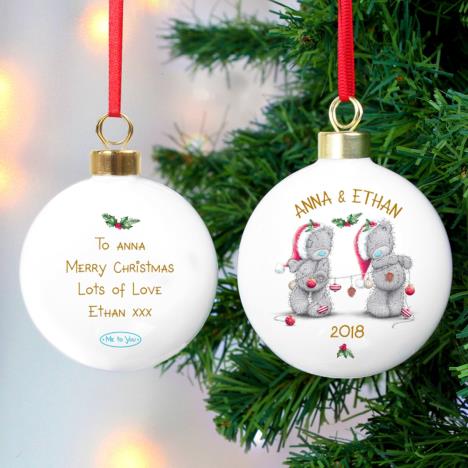 Personalised Me to You Bear Christmas Couples Bauble (P0305H23) : Me to ...